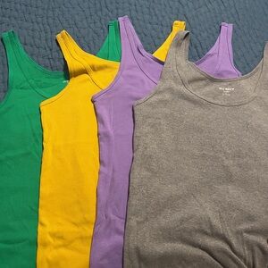 Old Navy Women's Tank Tops - Gray, Purple, Yellow, Green